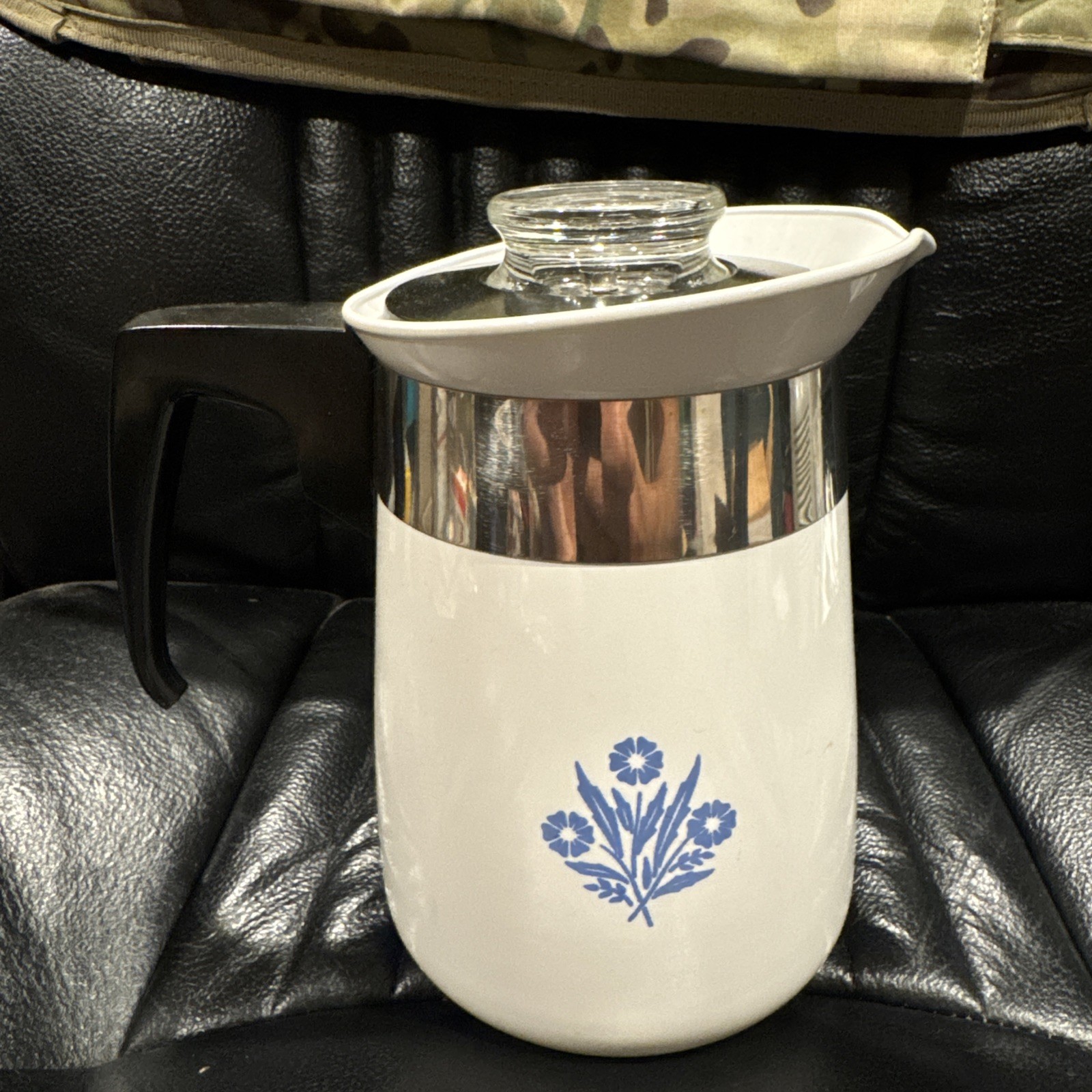 Rare Vtg HTF Corning Ware 4 cup P-124 Blue Cornflower Coffee/Tea Pot
