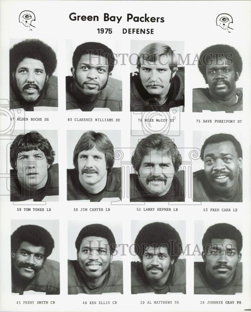 1975 Press Photo Green Bay Packers football head shots - lrs25373