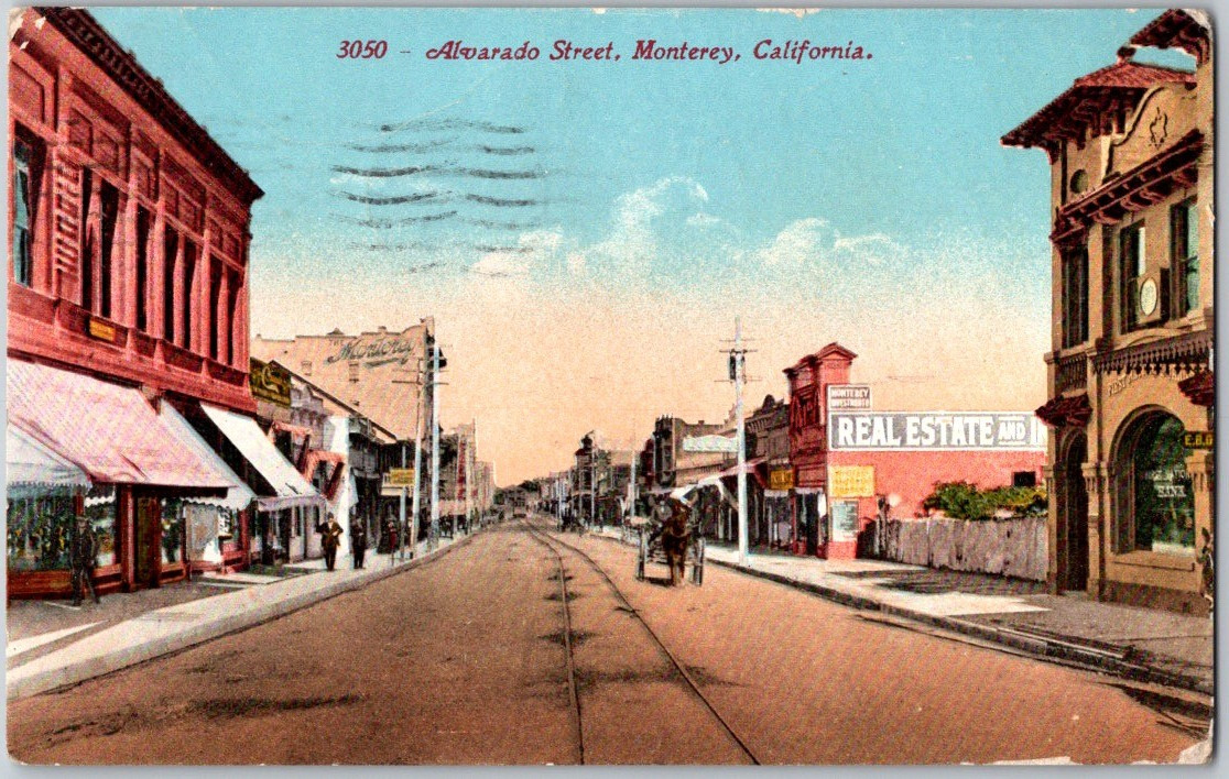 Antique 1912 Postcard Alvarado Street Monterey California Edward Mitchell