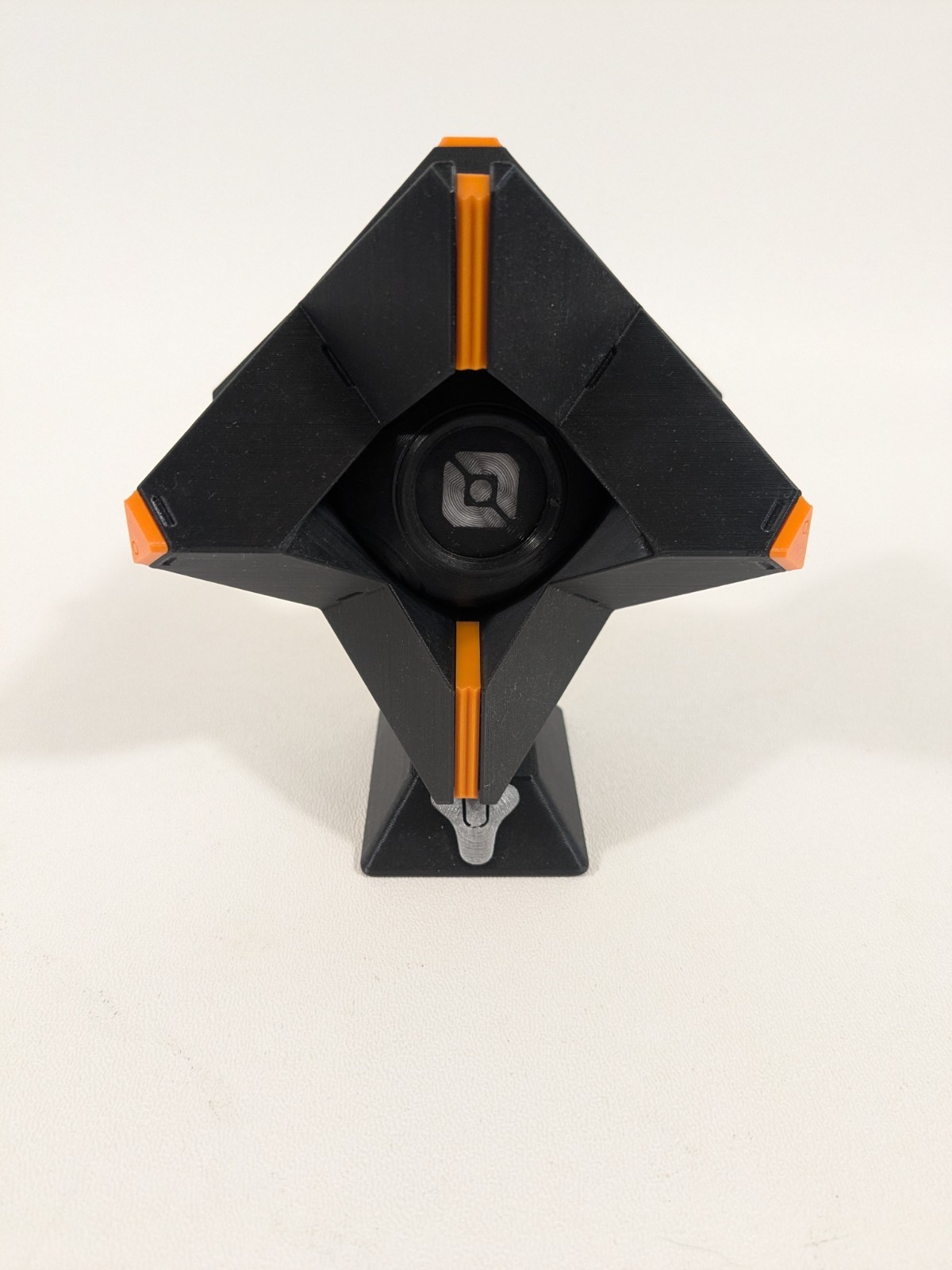Destiny Ghost Black 3D Printed Statue Display Stand Orange Black Light is Weak