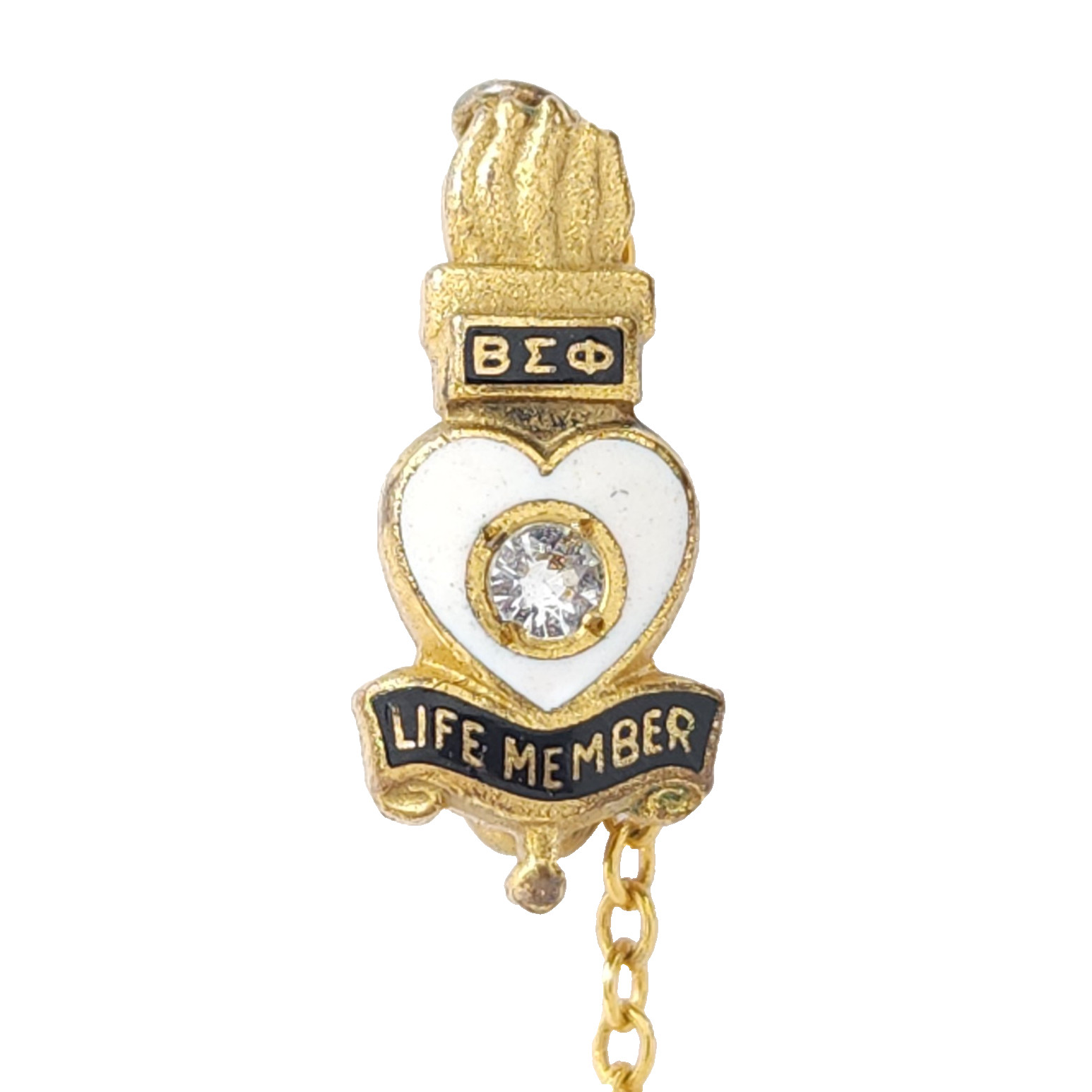Vintage Beta Sigma Phi ΒΣΦ Sorority Heart Life Member Torch Pin Sapphire .5\ Vintage Beta Sigma Phi ΒΣΦ Sorority Heart Life Member Torch Pin Sapphire .5\