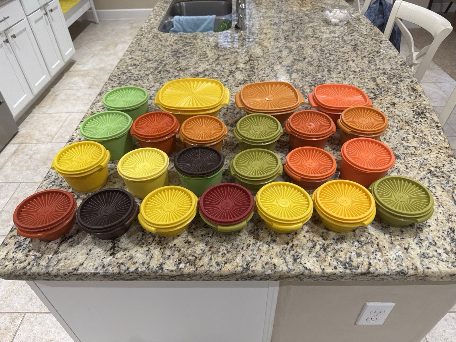 Vintage Huge Lot Of Tupperware Canisters And Bowls 46 Pieces Total.