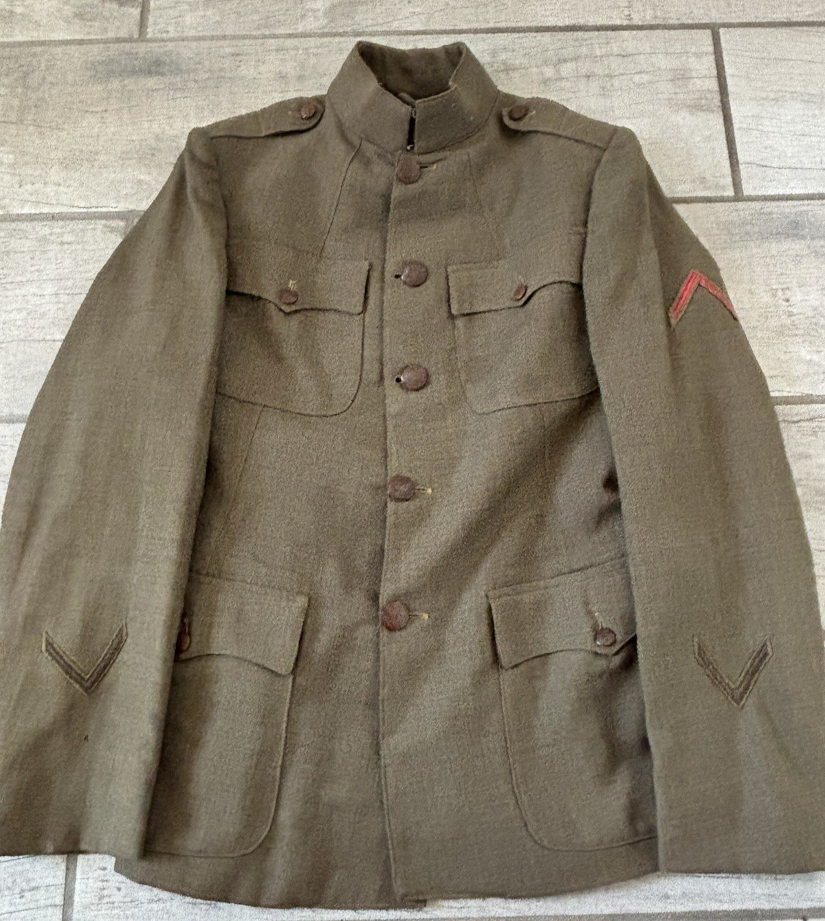 WWI U.S. Army Four Pocket Private Purchase Jacket with Overseas and Discharge