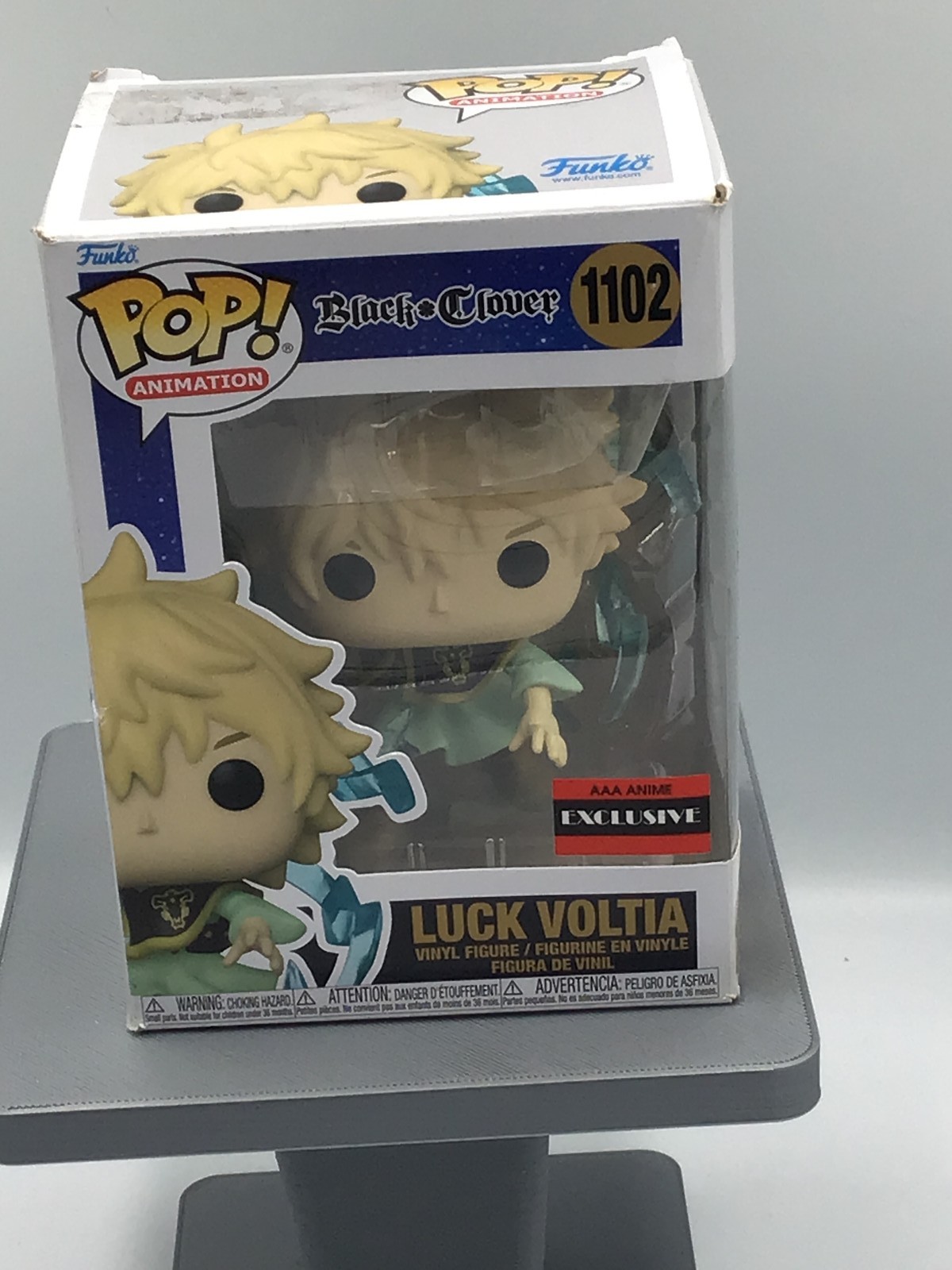 Funko Pop Luck Voltia #1102 Black Clover AAA Exclusive Common Box Wear