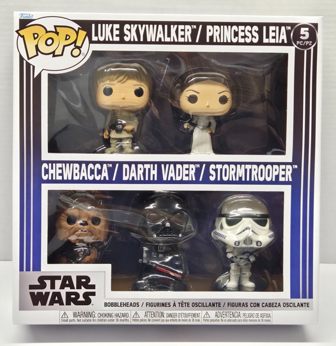 Star Wars 2026 5-Pack Funko POP Bobbleheads Luke Leia Chewy Vader Stormtrooper