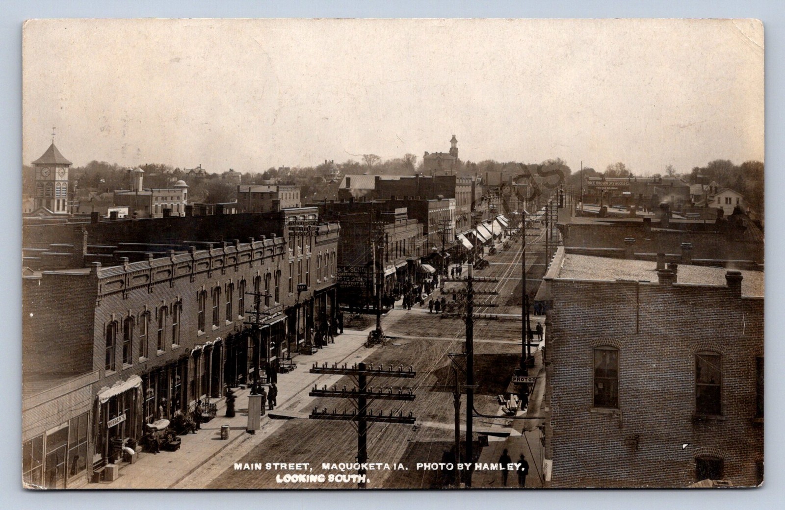 J90/ Maquoketa Iowa RPPC Postcard c1910 Main Street Stores  258