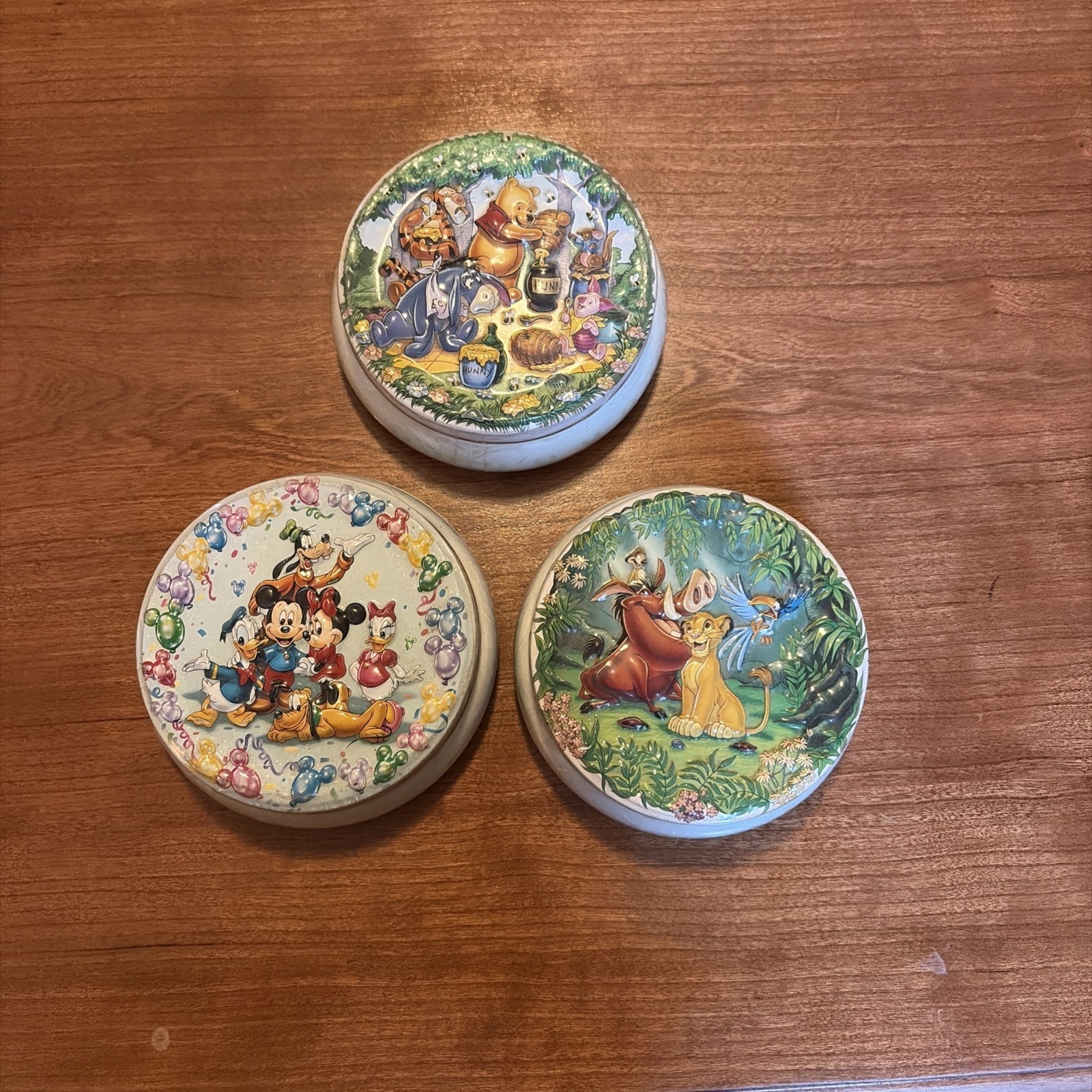 3 VTG Rare Amblin Disney Candy Tin Hard Fruit Sours New Sealed  Pooh Lion King