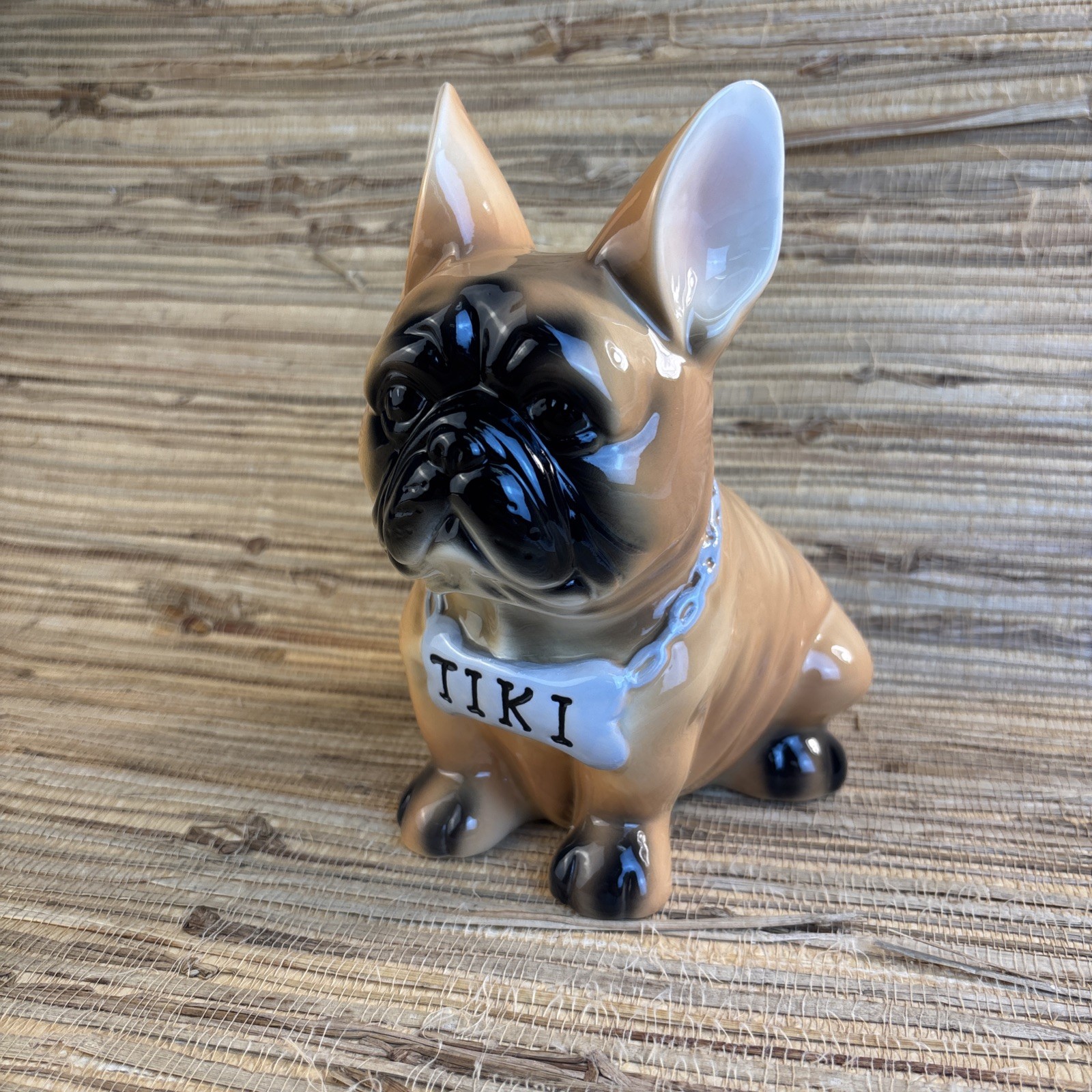 French Bulldog Tiki Mug Cocktail Bar Frenchie Named Tiki with Tag