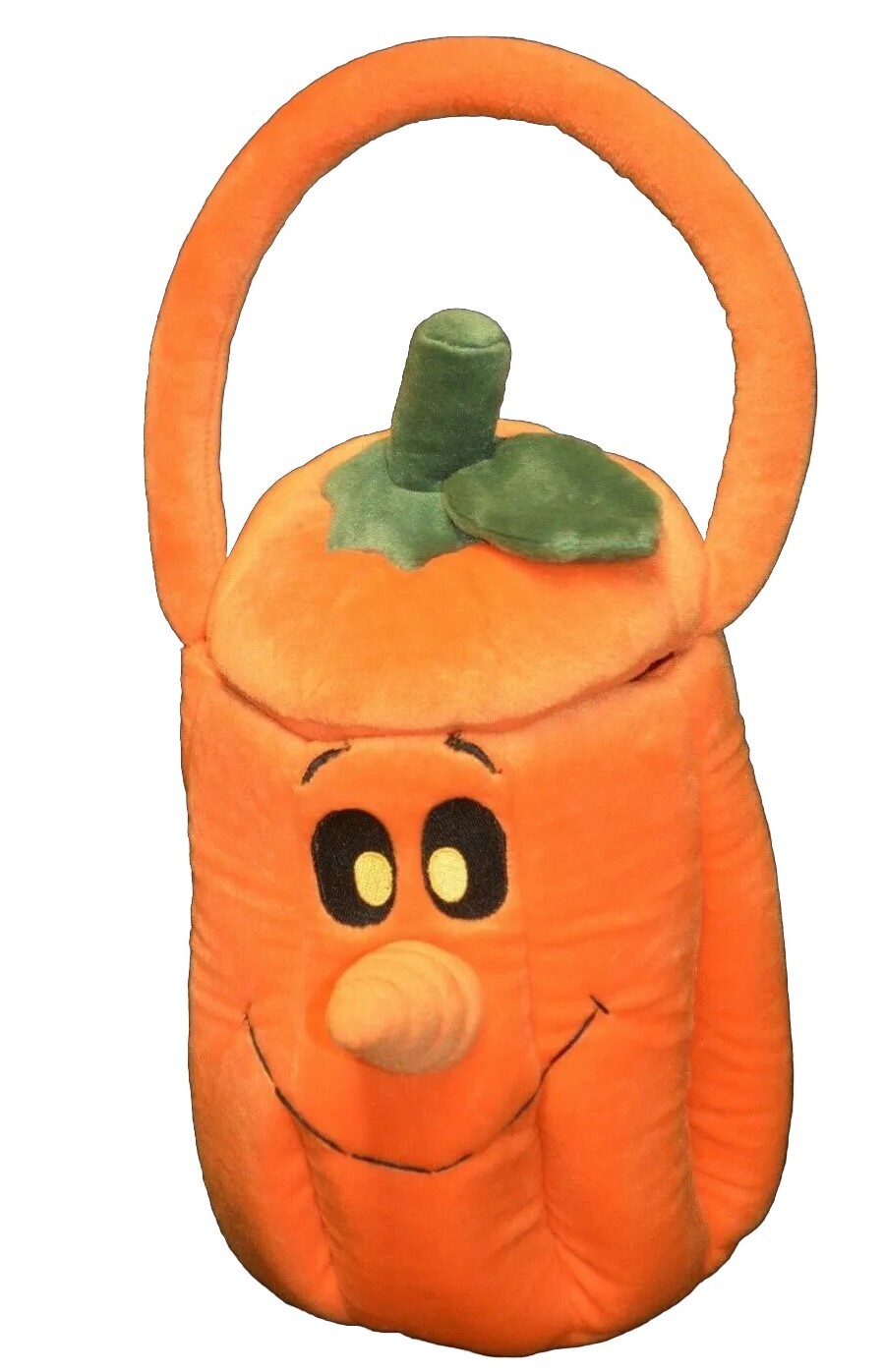 VTG Bestever Plush 3D Jack-O-Lantern Pumpkin Trick or Treat Bag Basket Bucket 