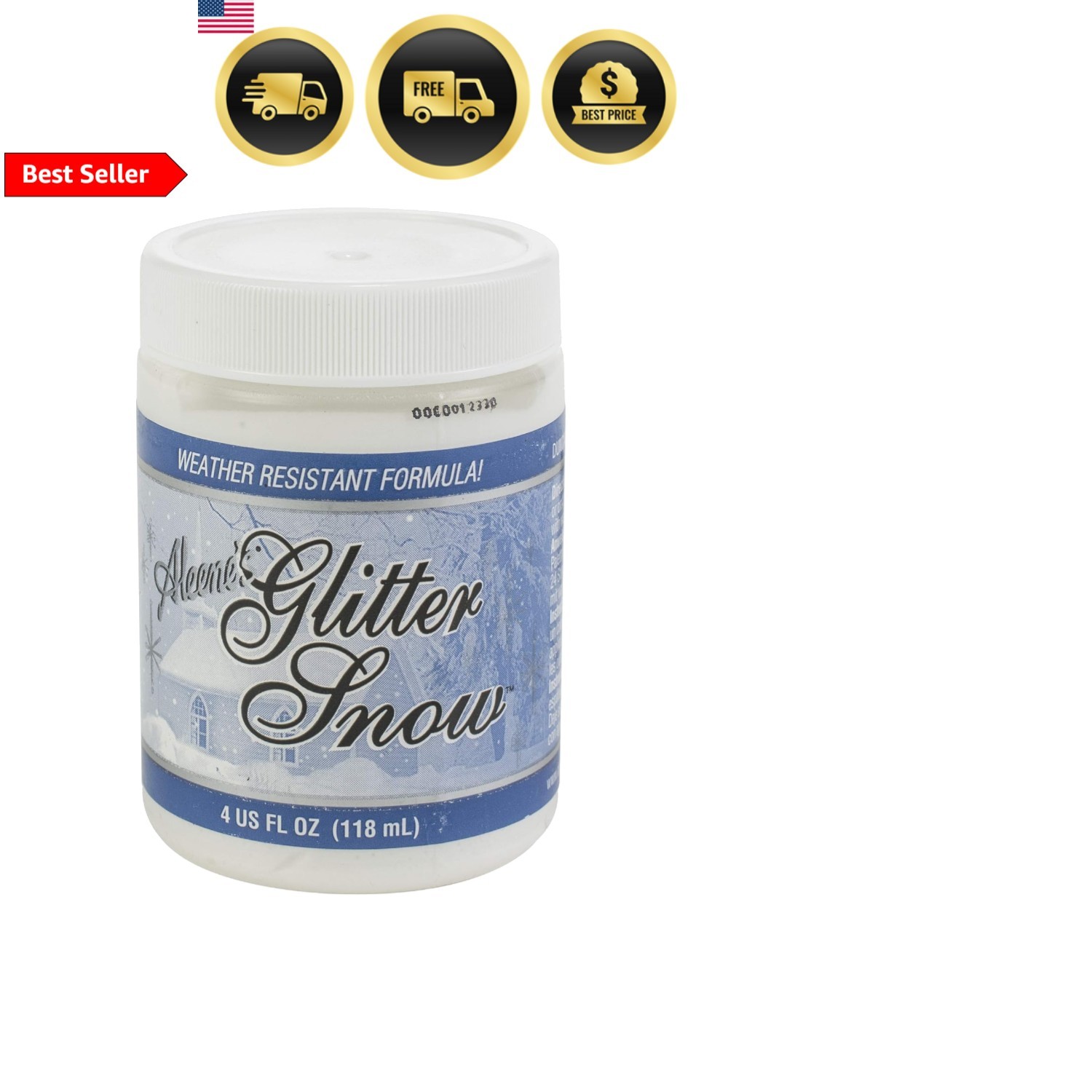Glitter Snow Powder White for Arts Crafts 4oz Sparkle Snow Decor