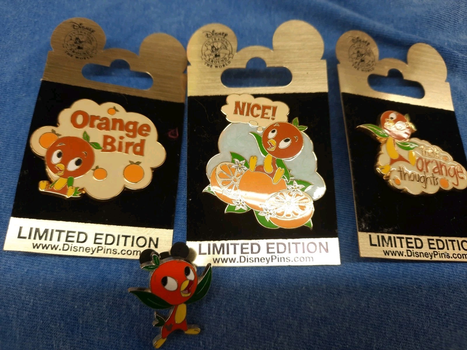DISNEY WDW 2009 RARE ORANGE BIRD GOLD CARD COLLECTION LE 1000 ORANGE BIRD 3 Pc
