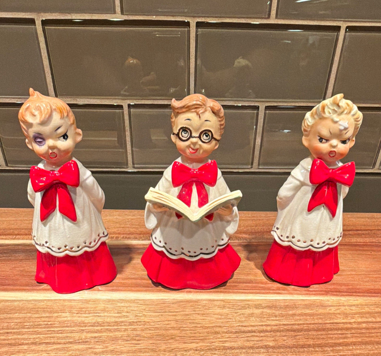 Josef Originals Vintage 1955 Choir Boy Figurines Set of 3 Ceramic Hand Painted