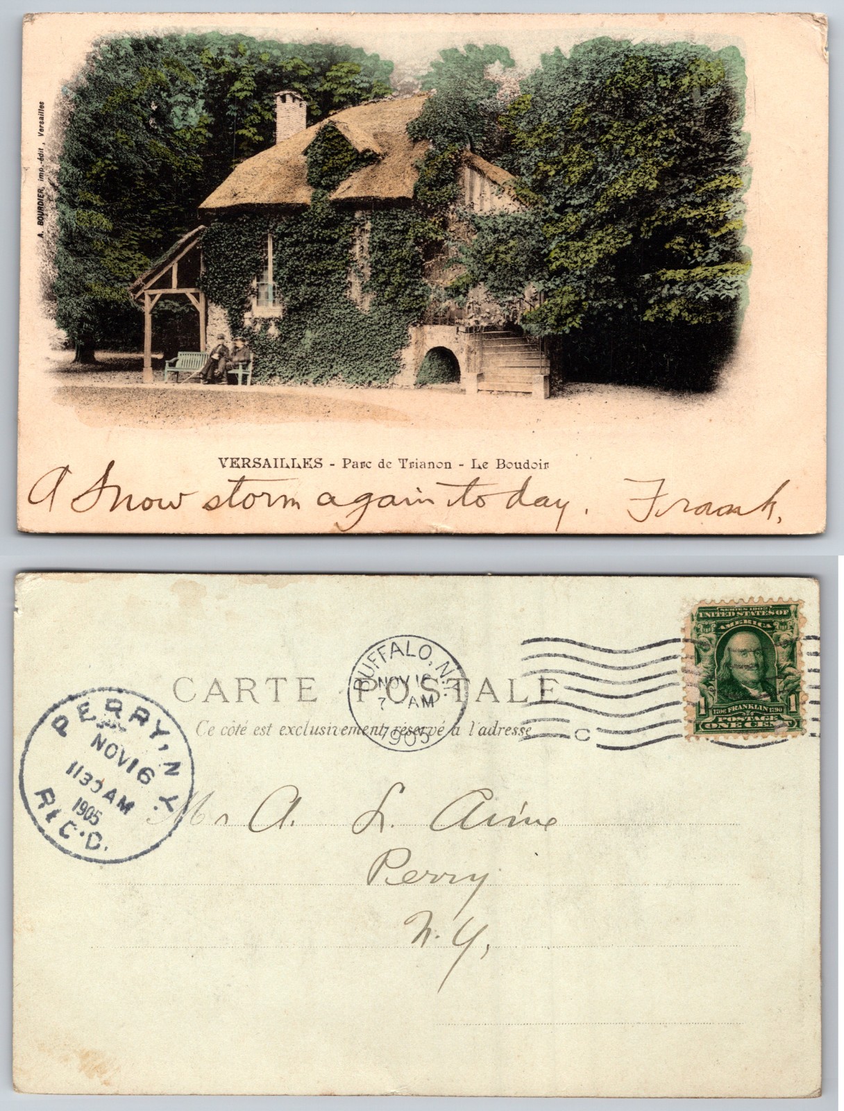 Versailles Le Hameau Cottage France Postcard