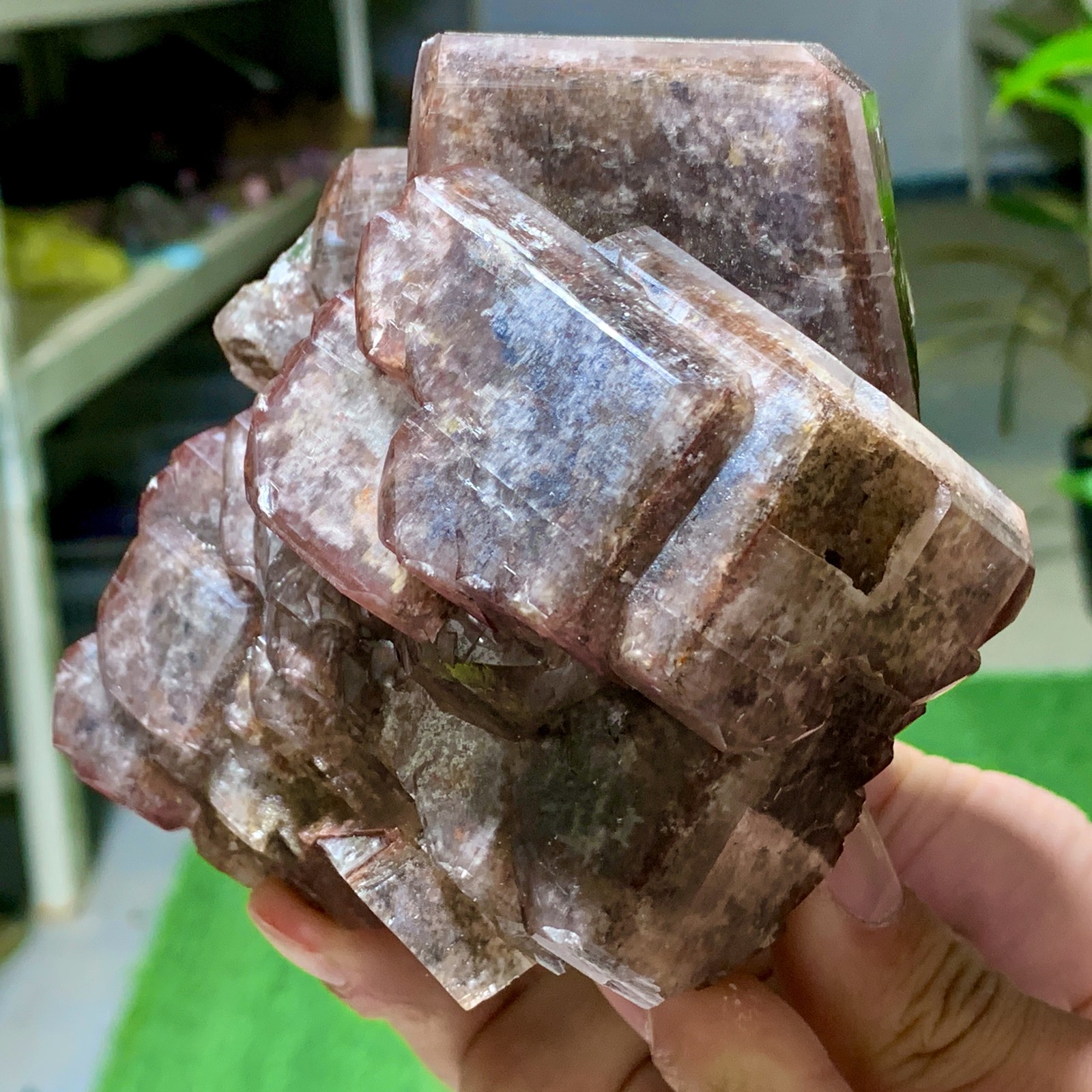 1.49LB Natural crystal Rare special cube chocolate calcite healing specimen