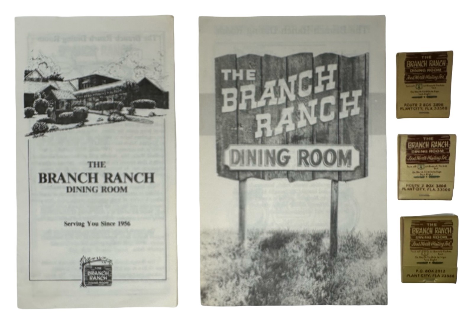 The Branch Ranch Restaurant Menu Matchbook Lot Plant City Florida Ephemera