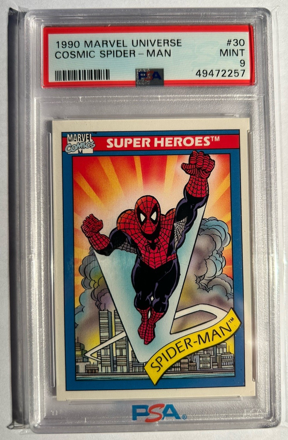 1990 Marvel Universe Cosmic Spider-Man #30 PSA 9 (centered) High End Card