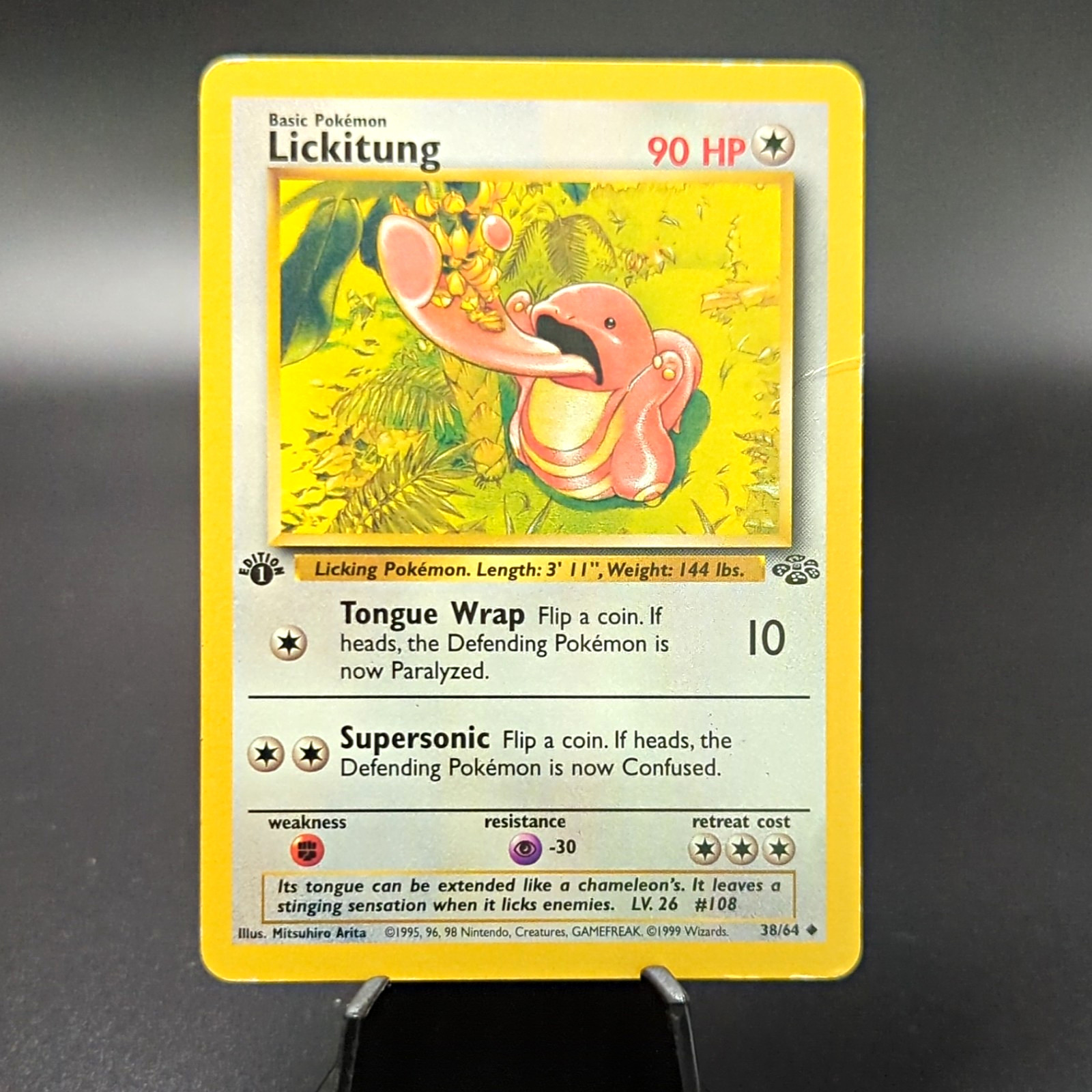 Pokémon 1999 Jungle 1st Edition Lickitung 38/64 English WOTC Card