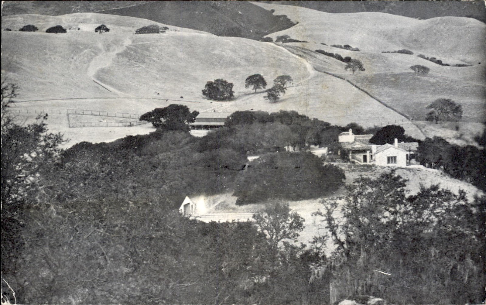 Monterey CA California La Casa Escondida Holman's Ranch Aerial Vintage Postcard
