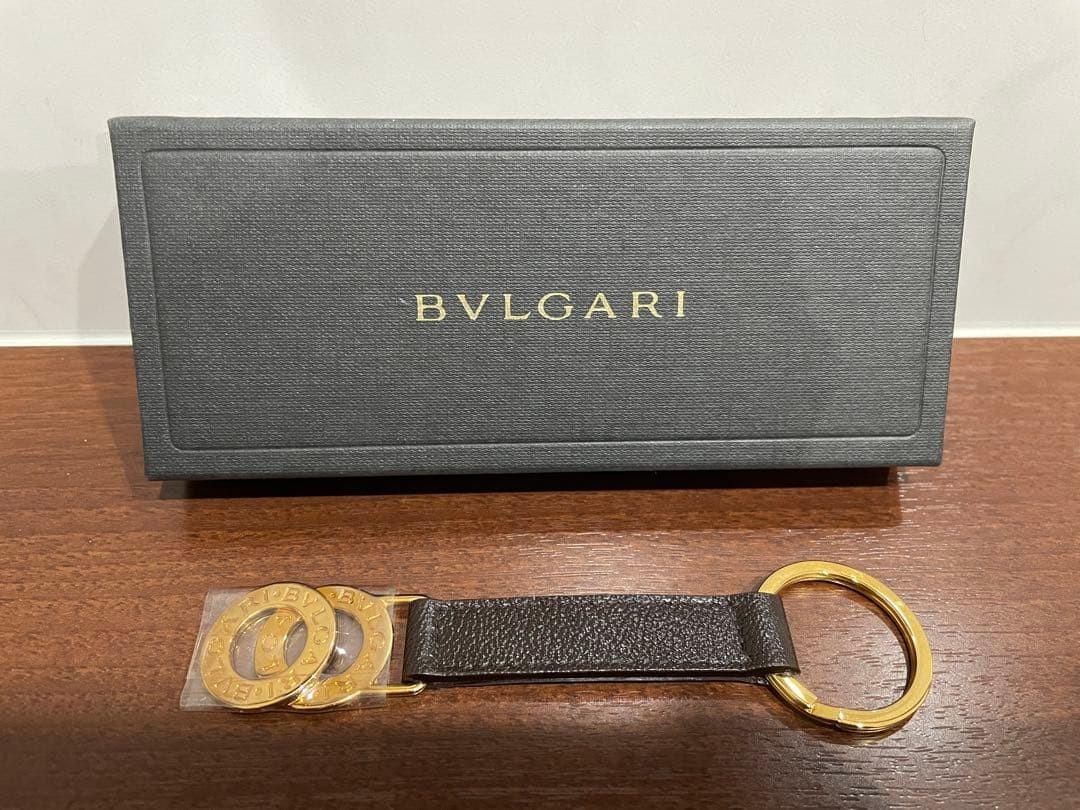 Bulgari Leather Key Ring Unused with Box