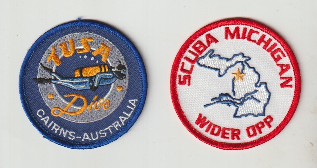 Tusa, Cairns Australia & Scuba MI patches shipped from Australia