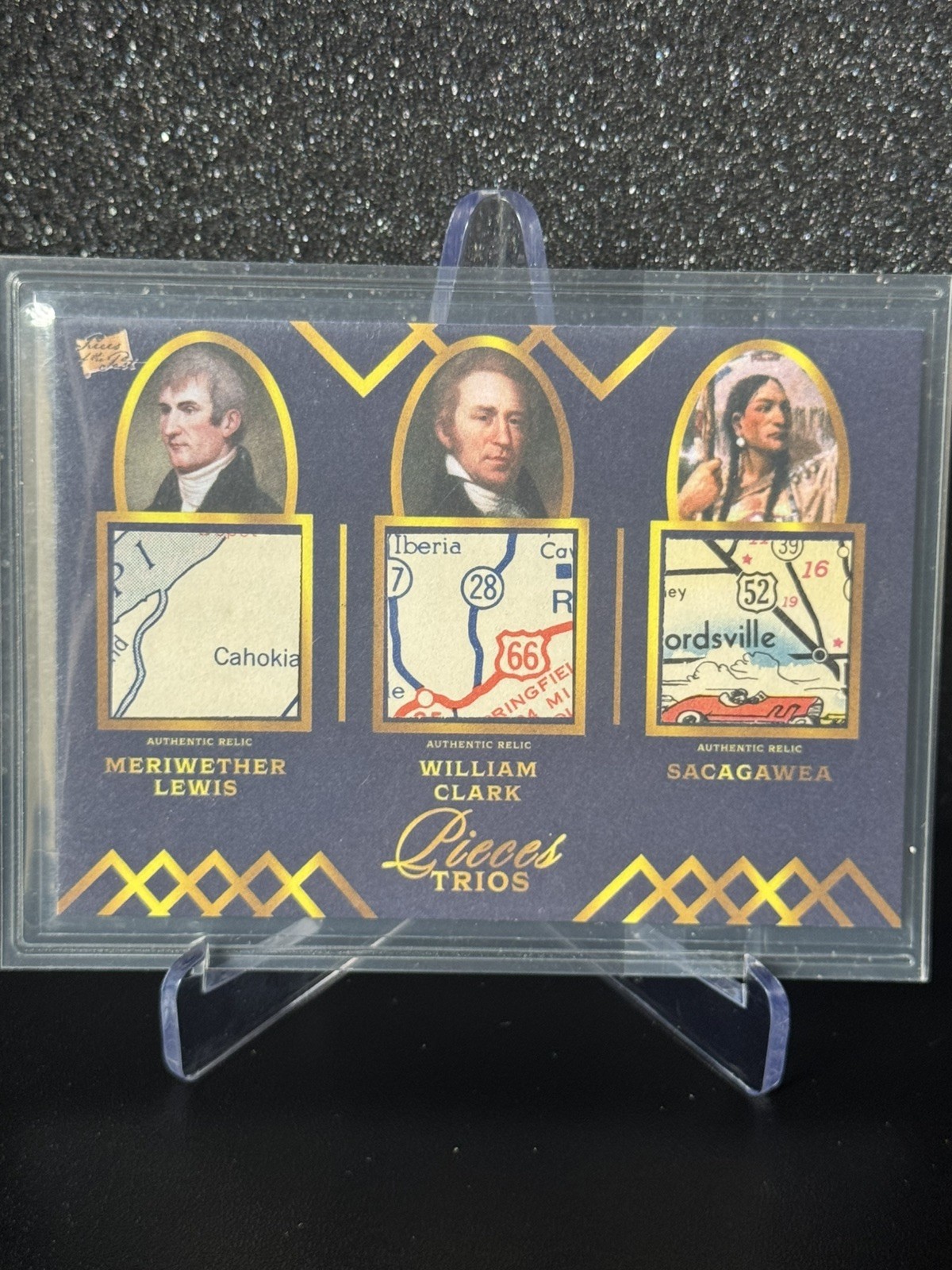 2022 Pieces of the Past - Map Trio - Lewis/Clark/Sacagawea Authentic Relics