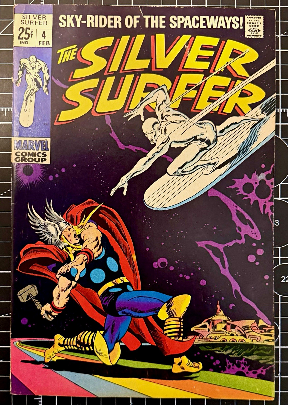 (1969) Silver Surfer #4 (FN/VF 7.0) Iconic Buscema Cover (Marvel) Key