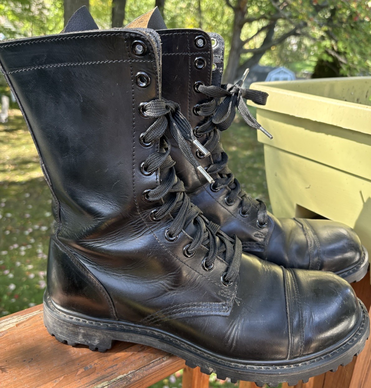 VTG 1981 German Army Combat Boots (Bundeswehr) Black Leather Size US 11.5 WRC