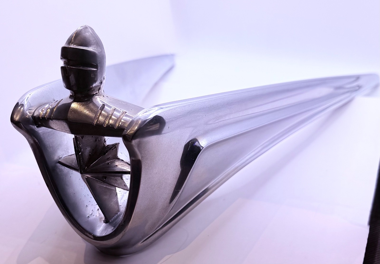 1956 Lincoln Golden Knight Hood Ornament Premiere Capri Original Vintage Chrome