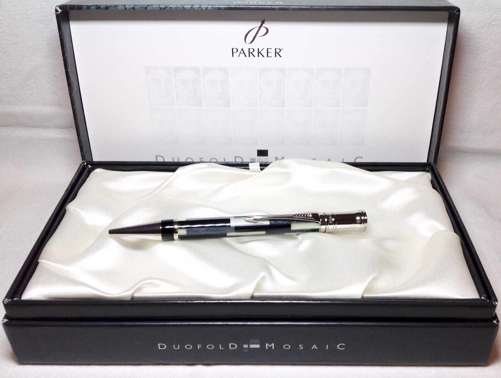 Parker Duofold Black Mosaic Ball Pen New in Box Product Retired Model