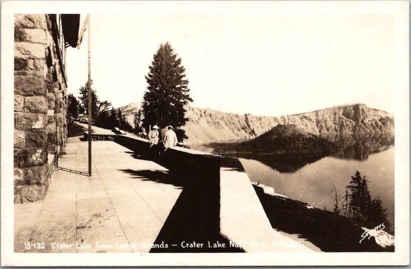 c1940s CRATER LAKE NATIONAL PARK Oregon Photo RPPC Postcard \