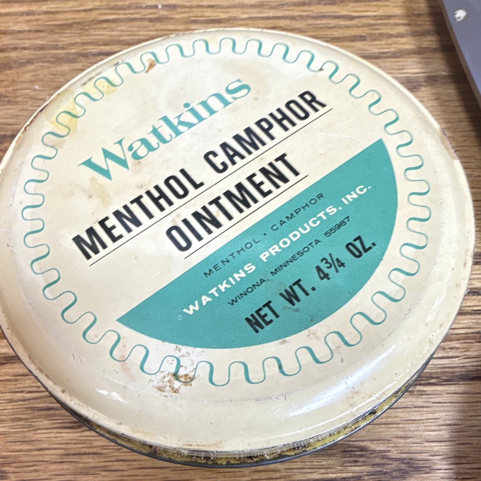 Watkins Menthol Camphor Ointment Tin