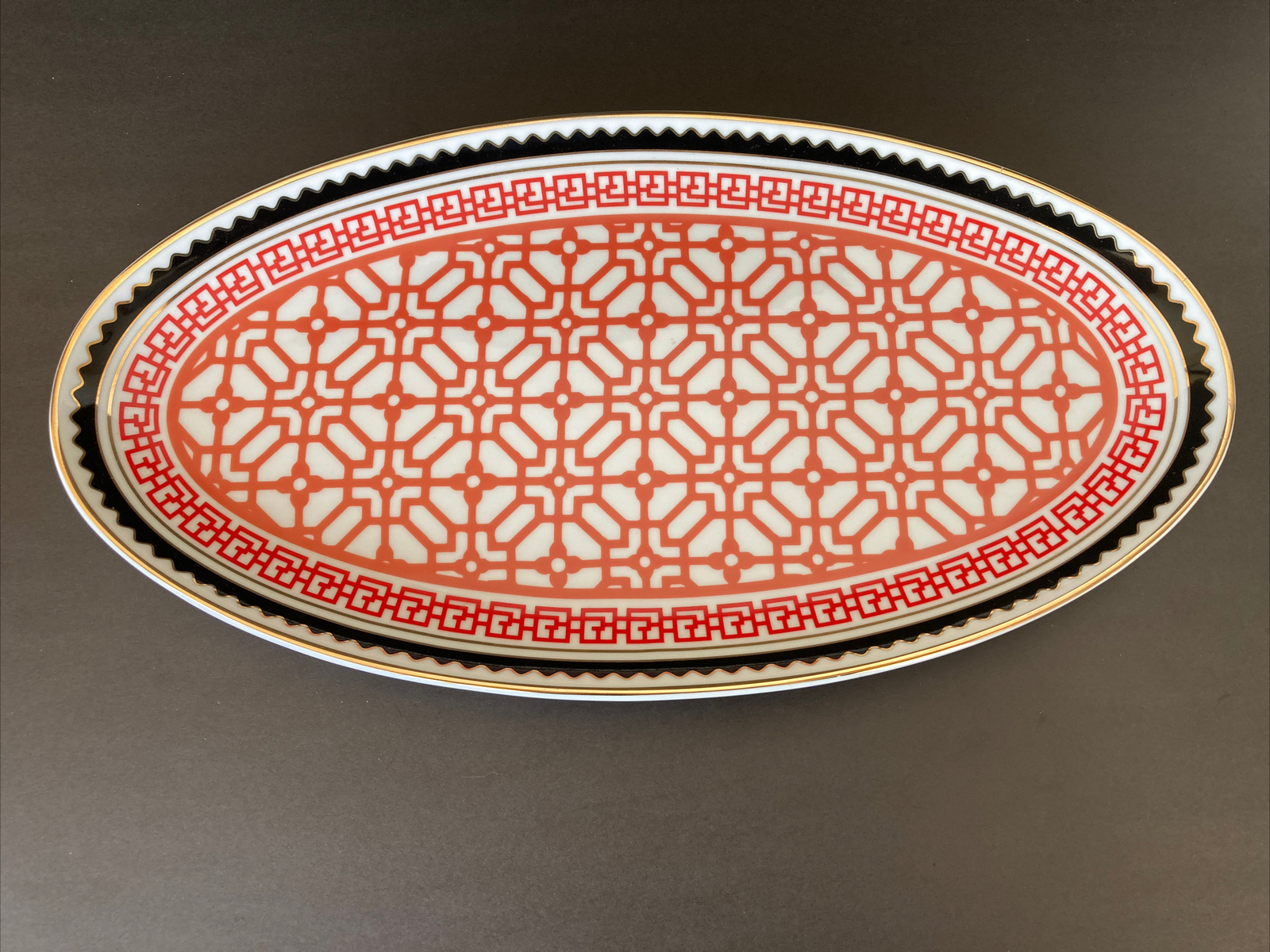 World Market Cost Plus Chinese New Year Pattern Oval Platter 15\