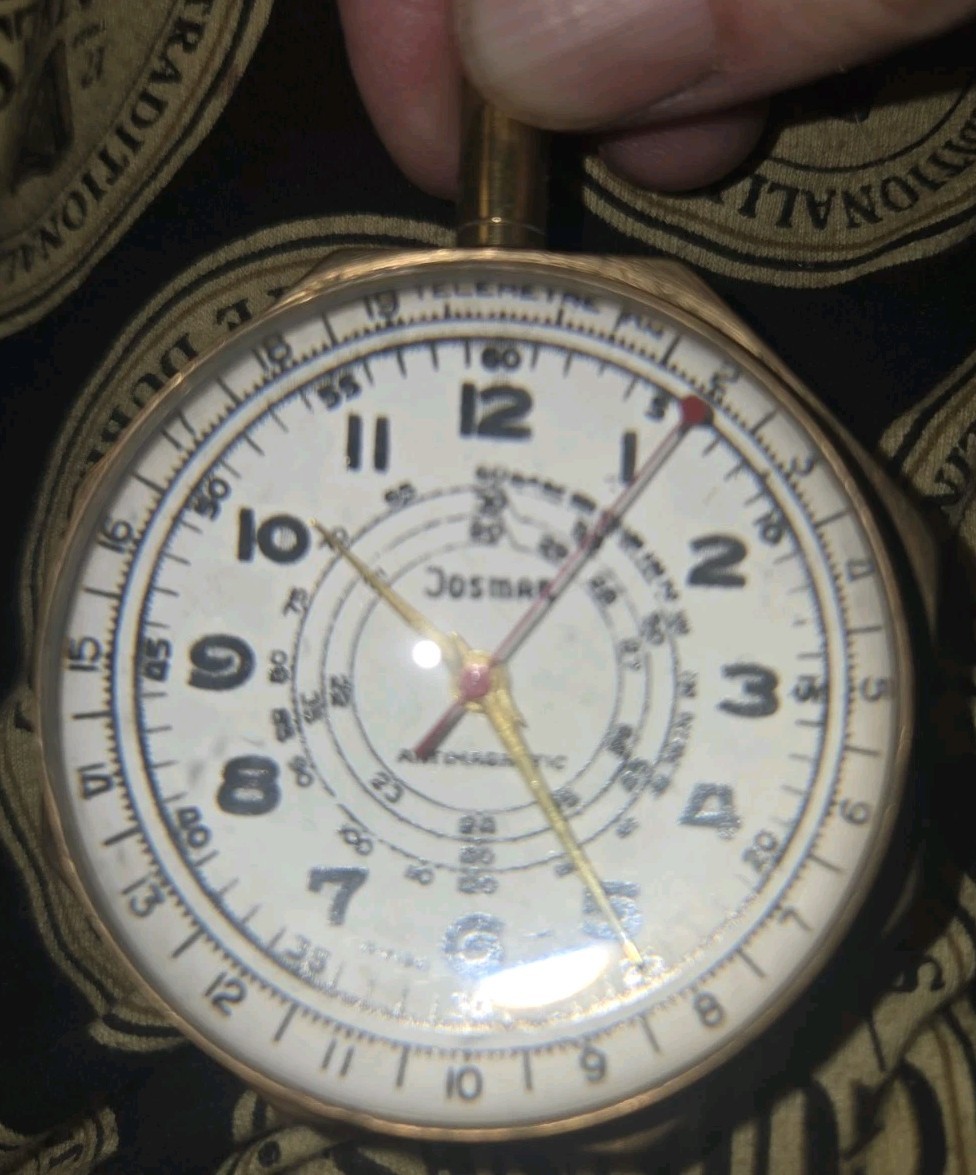 Vintage Telemeter Josmar Spherical Ball Brass Glass clock Timepiece Paperweight\