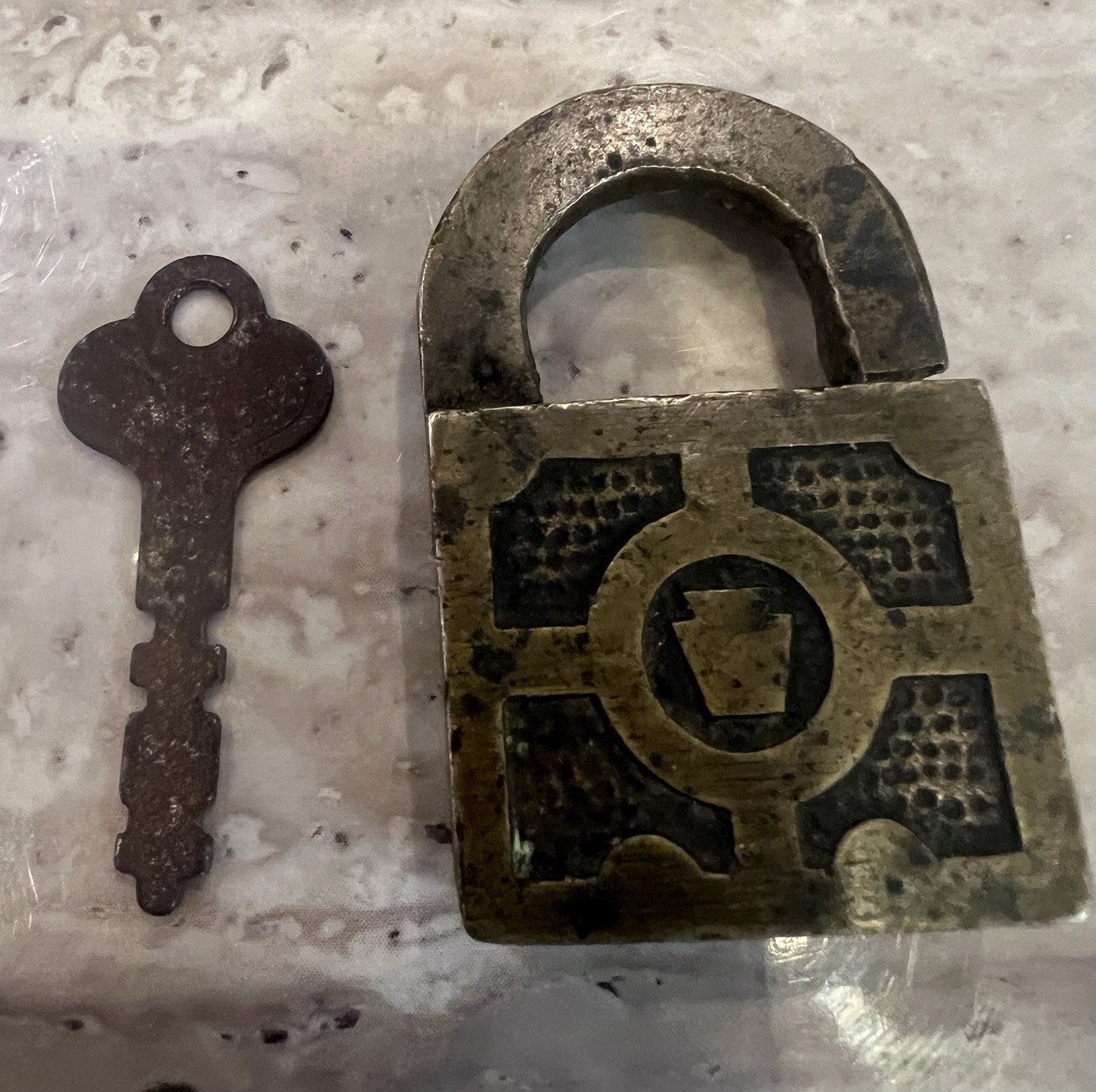 Vintage Padlock & Key 100+ Years Old in Working Condition Antique Gem LQQK