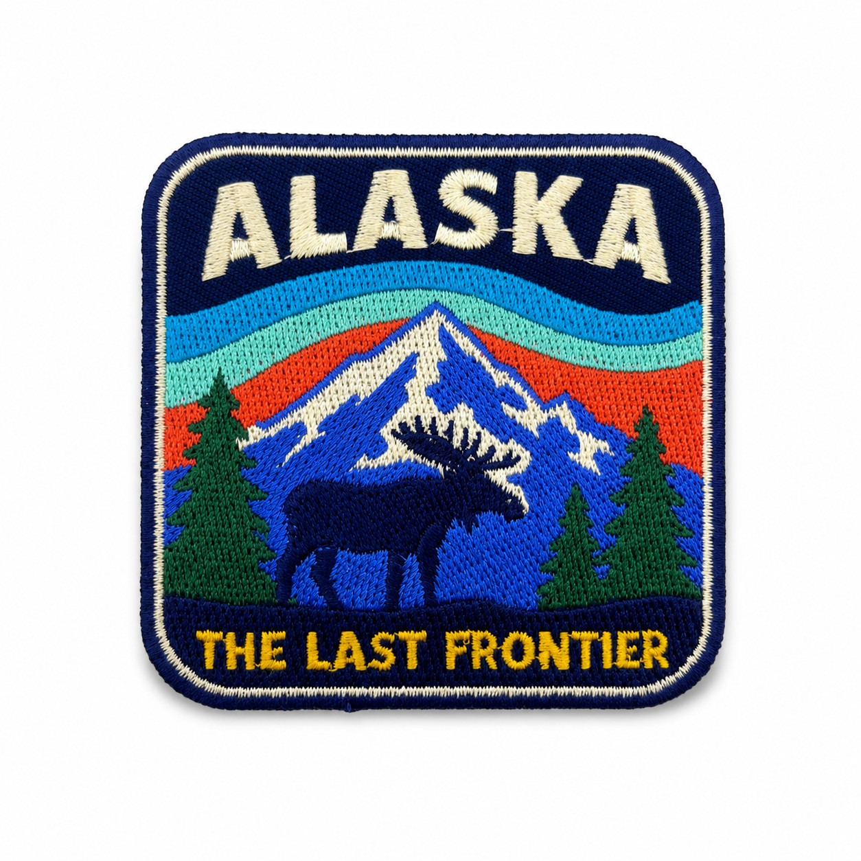 Alaska Patch Iron On 3 Inch The Last Frontier Moose Mountain Embroidered