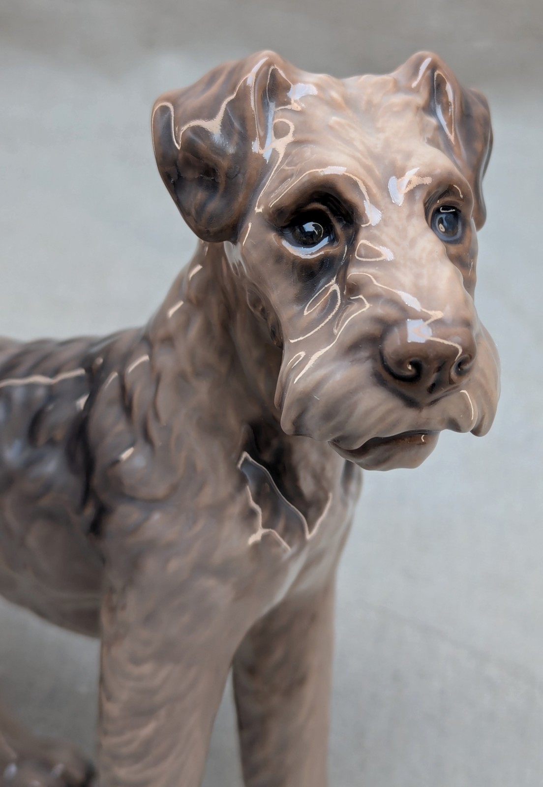 Vintage Dahl Jensen Copenhagen Denmark Airedale Terrier Dog Figurine 1079