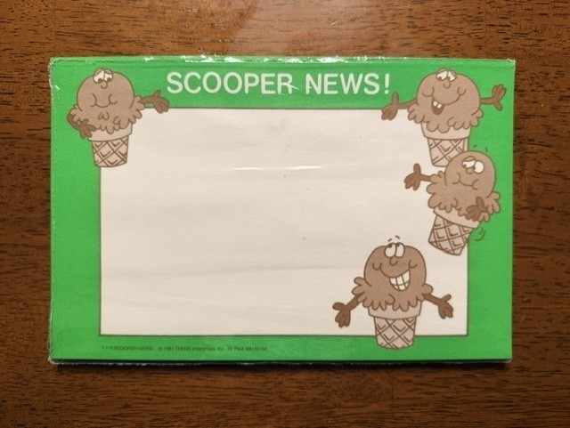 RARE Vintage TREND Scooper News Certificate Pack Ice Cream Unopened Sealed