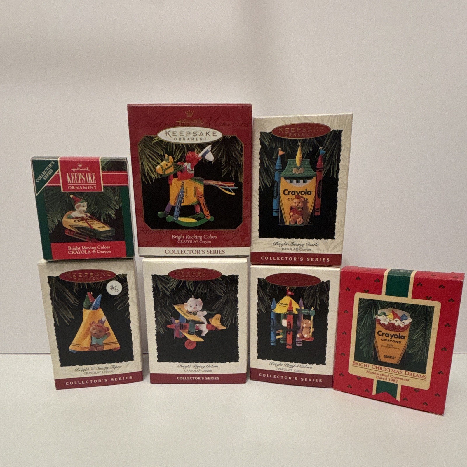 Hallmark Crayola Christmas Ornament Lot Of 7