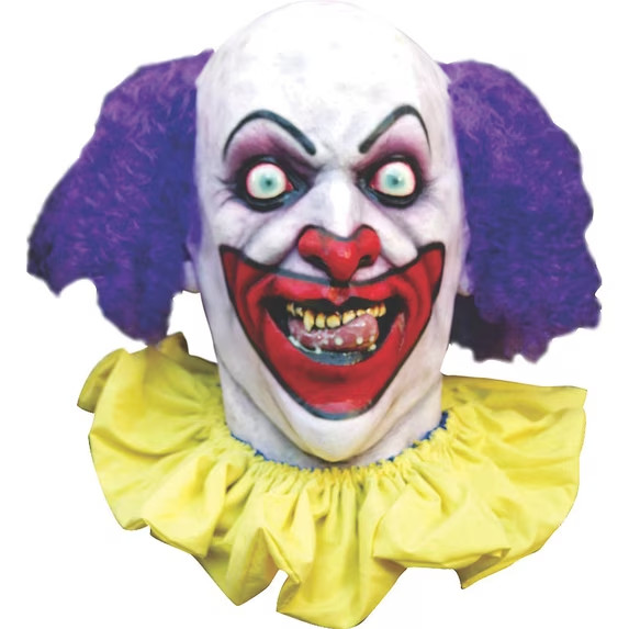 Ghoulish Productions ''Lust Clown'' mask Overhead full face & neck latexmask NWT