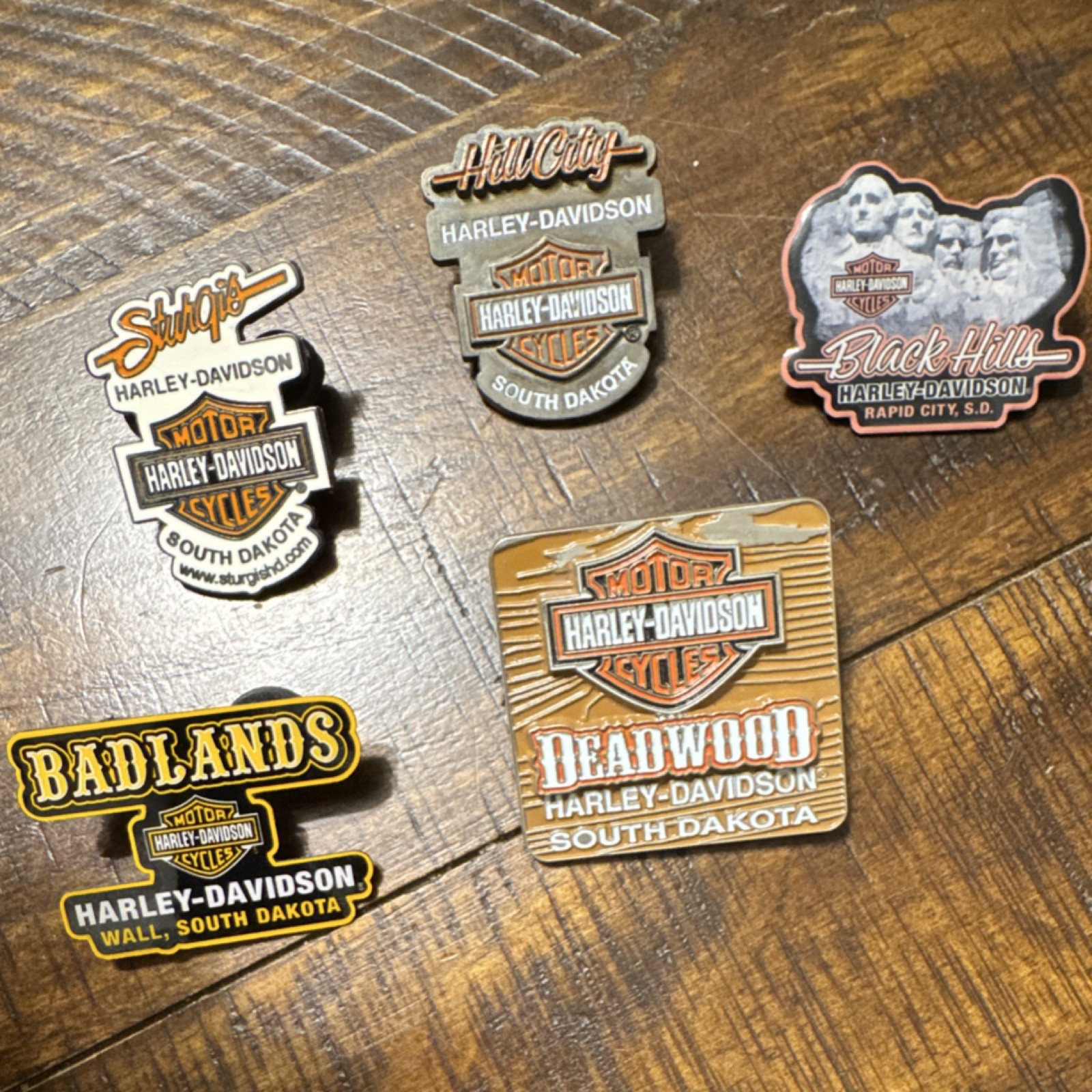 Harley-Davidson Dealer Pin Lot of 5 South Dakota Badlands Sturgis Hill City