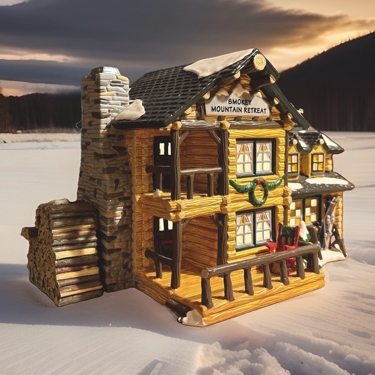 Dept 56 Original Snow Village Smokey Mountain Retreat LED Light Unboxed READ
