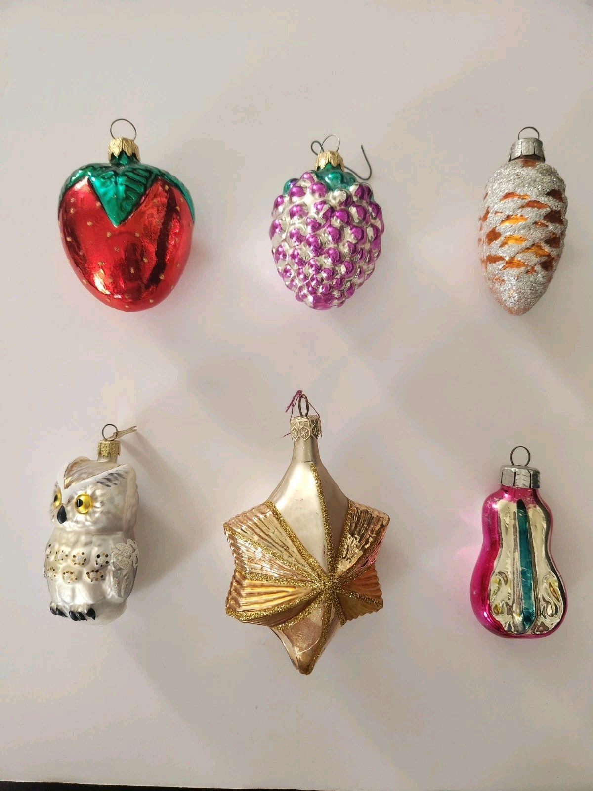 Vintage Glass Christmas Ornaments Lot of 6 –