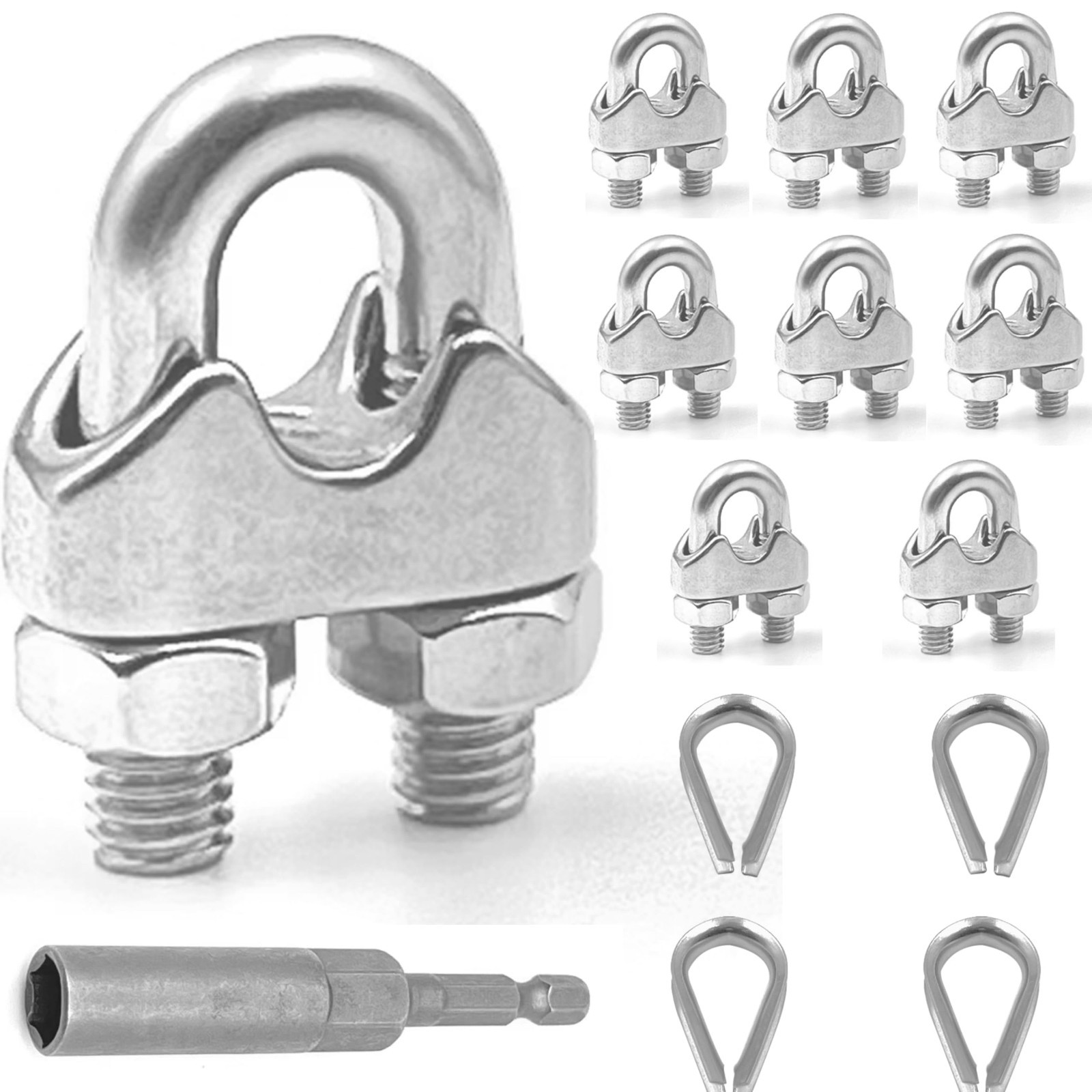 8 Pcs M5 Cable Clamps & 4 Pcs 3/16\