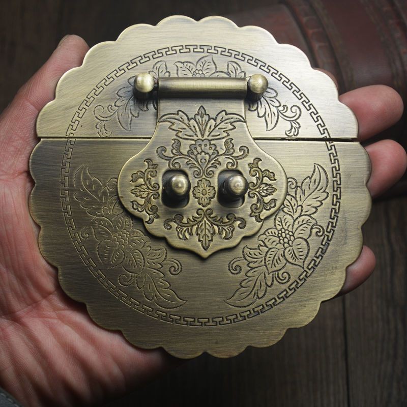 12cm Vintage Style Brass Buckle Antique Chinese Retro Copper Lock Clasp