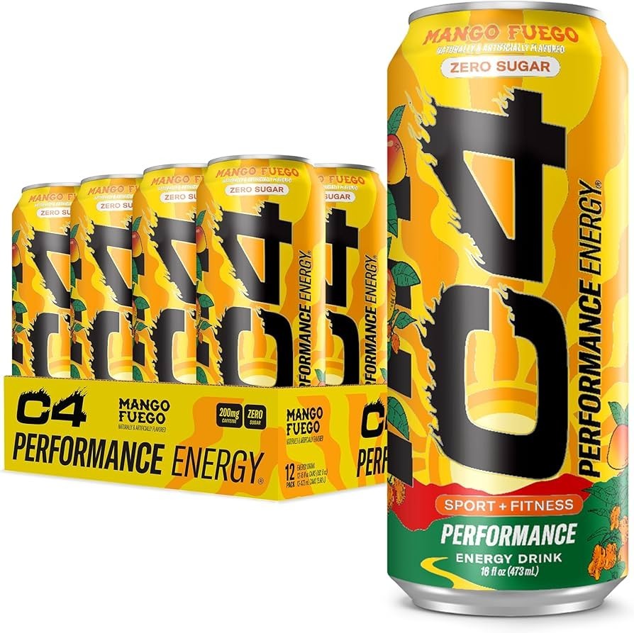 C4 Performance Energy Drink - Mango Fuego (pack of 12)