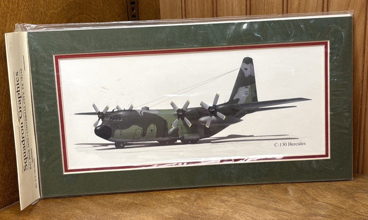 Squadron Graphics C-130 Hercules Transport Airplane Matted Print 10.5\