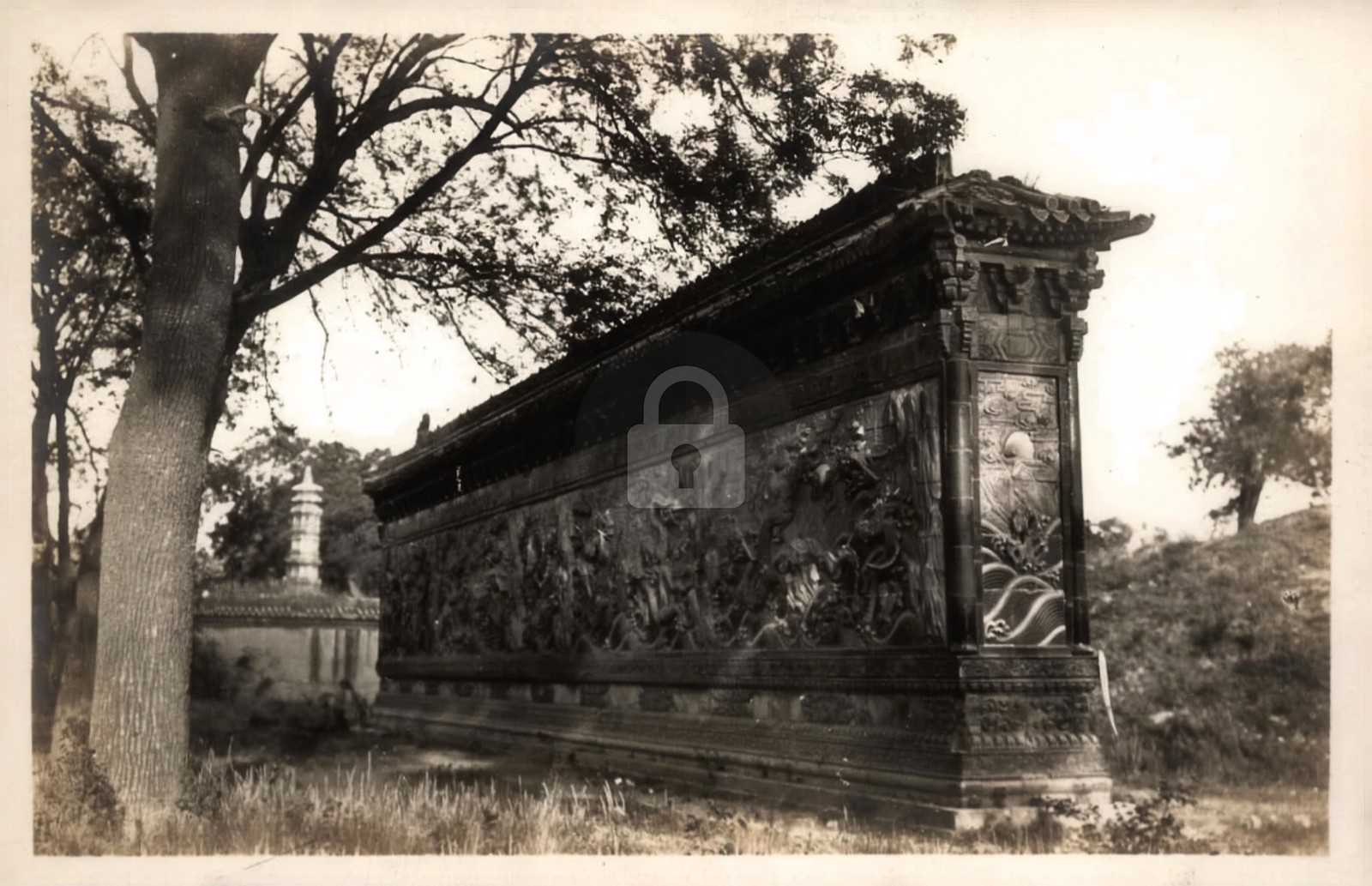 Beijing Peking China Ornate Tomb Cemetery RPPC Photo Postcard COPY