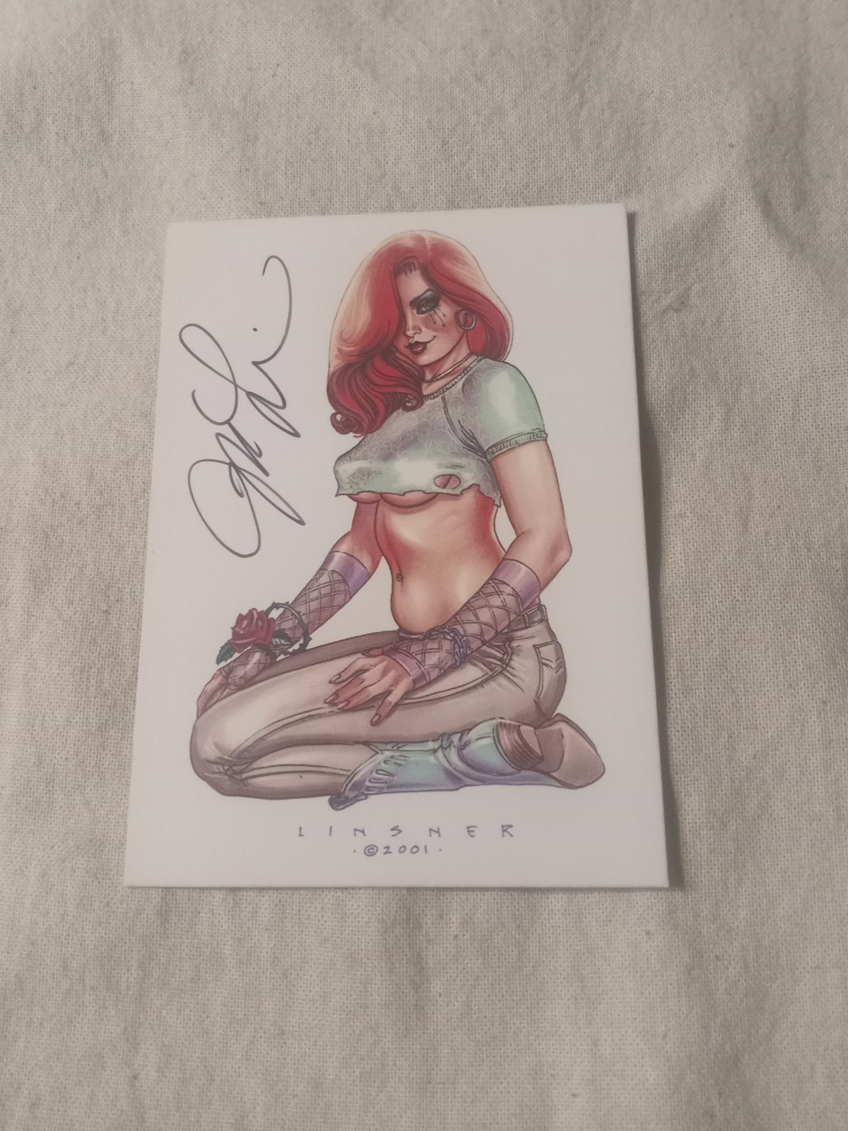 Dawn 2005 Dynamic Forces Card Signed Joseph Michael Linsner Nice Boots 9 of 10