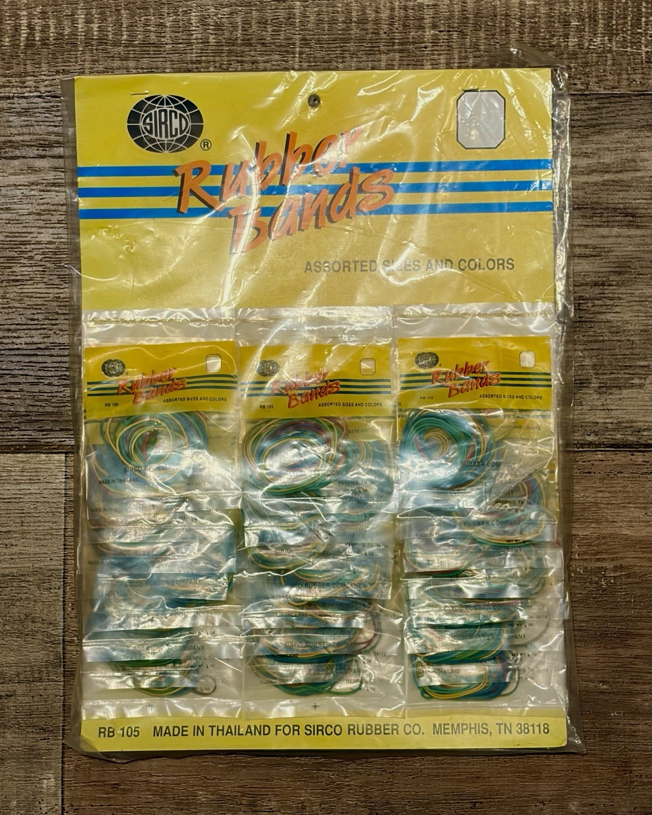 Vintage Sirco Rubber Bands Store Display New Old Stock Sealed