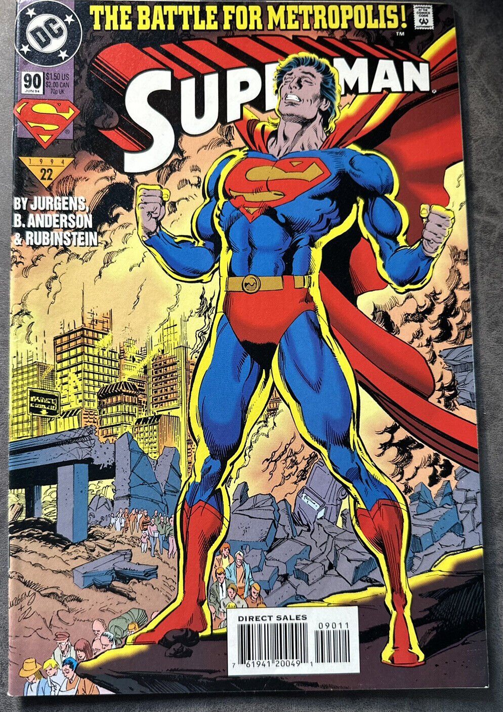 DC Comics Superman The Battle for Metropolis #90, ‘94. Ships Free‼️